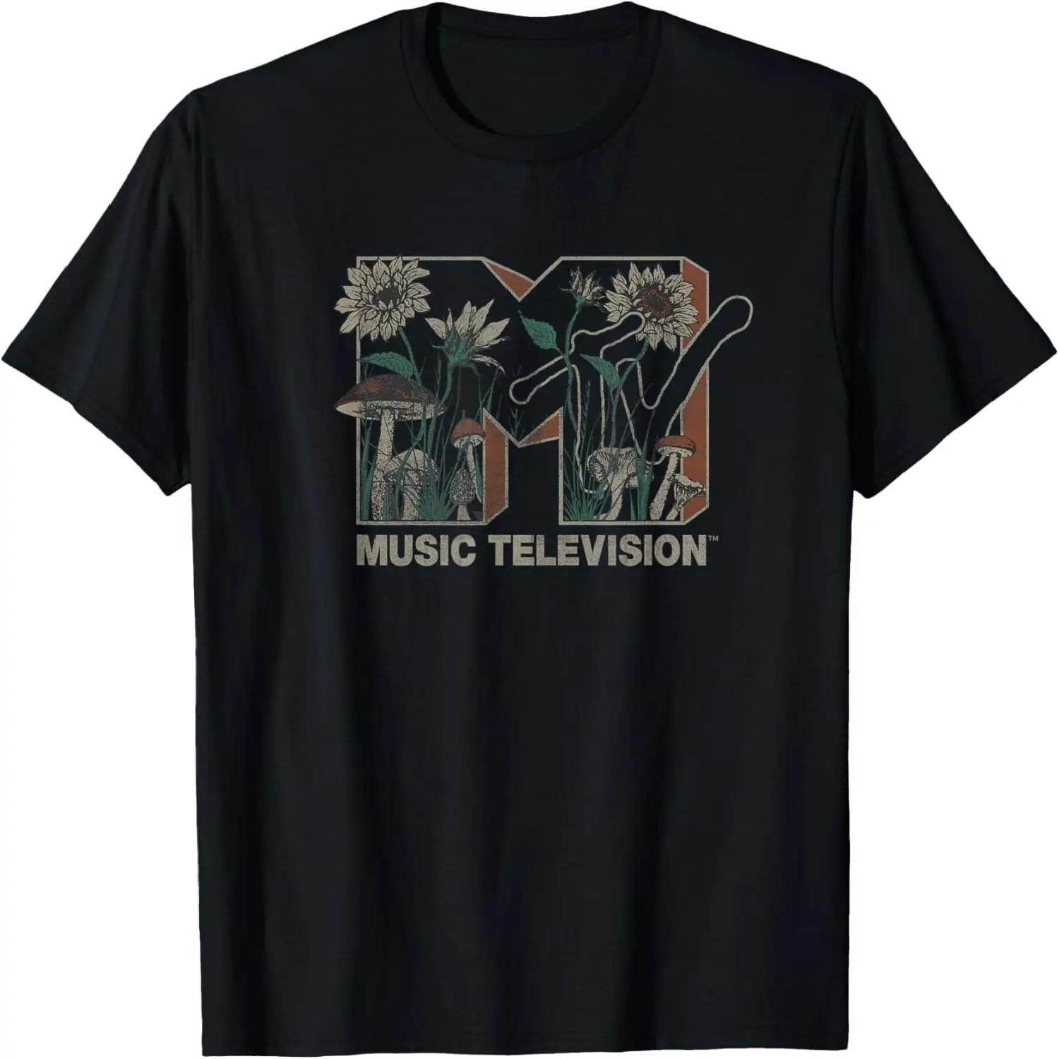 MTV Music Television Wild Flower Mushrooms MTV Logo T-Shirt S