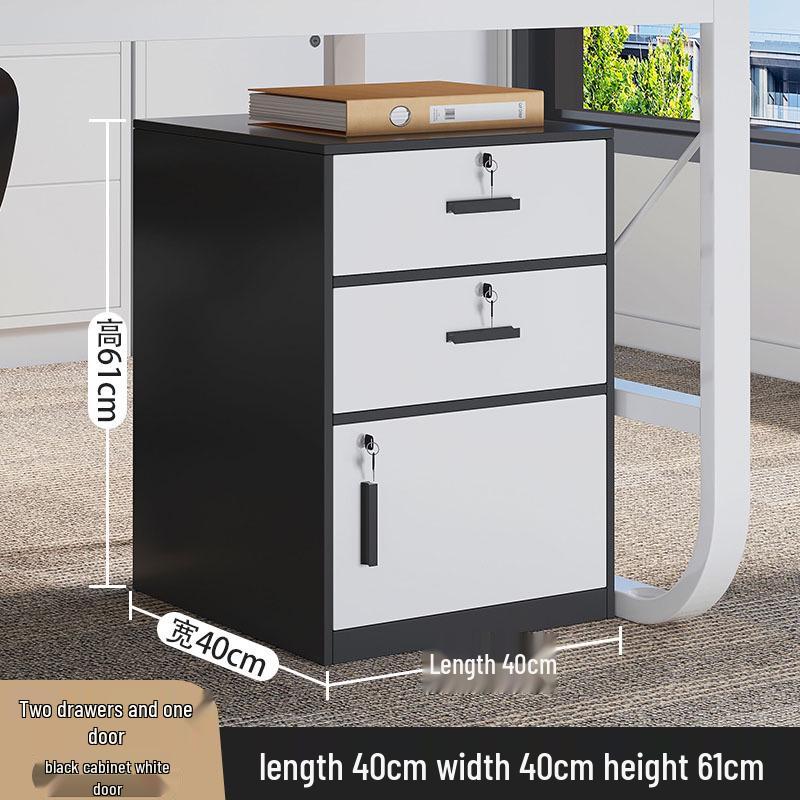 Office Mobile Filing Cabinet with Lock, Wheels, and Drawers