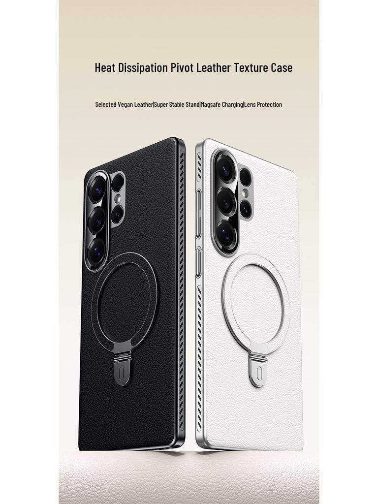 Samsung Galaxy S25 Ultra Magnetische Leder-Ständerhülle