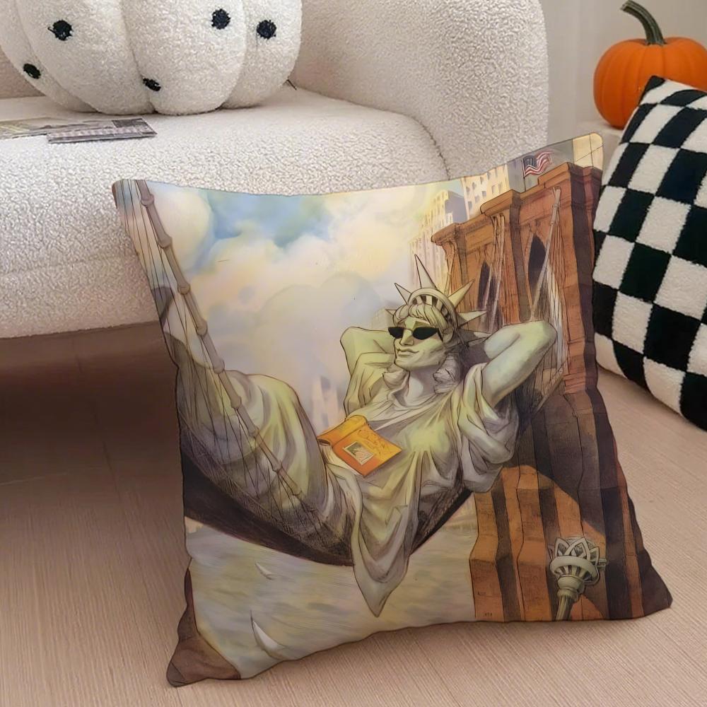 Trend Magazine N-New Yorker Cushion Cover Linen Pillow Case Soft Breathable Protective Couch Room Decoration