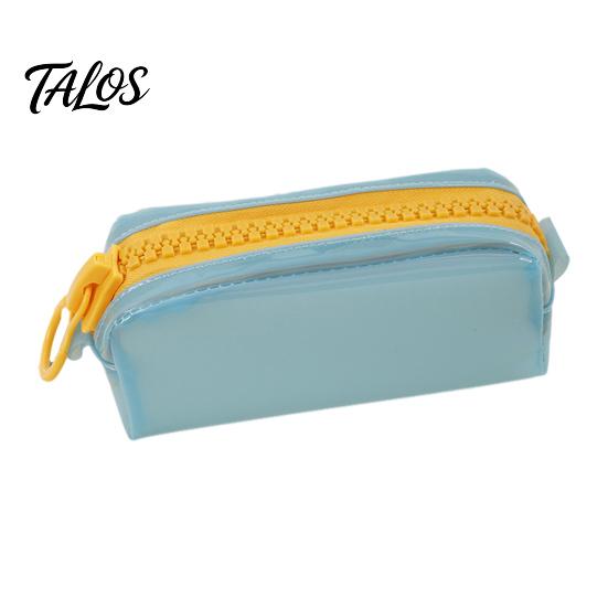 Cute Pencil Pouch Stationery Case, Large Capacity PVC Pouch, Portable Organizer Smooth Zipper Pen for School Office Student Use Exquisite Puller