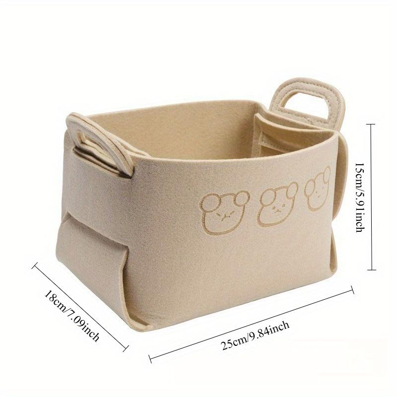 1 Stück Faltbarer Bär Filz Aufbewahrungskorb für Desktop-Aufbewahrung Snacks Spielzeug Kosmetik Schmutzwäsche Organisieren Aufbewahrung