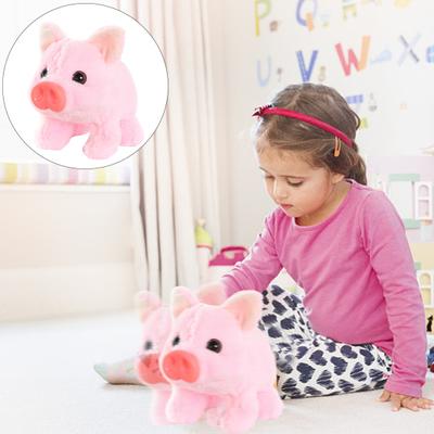 Electric Plush Pig Toy with Sound Movable Nose Mouth Interactive Walking Piggy Plushie Stuffed Animal Doll Kids Boys Girls Birthday Gift