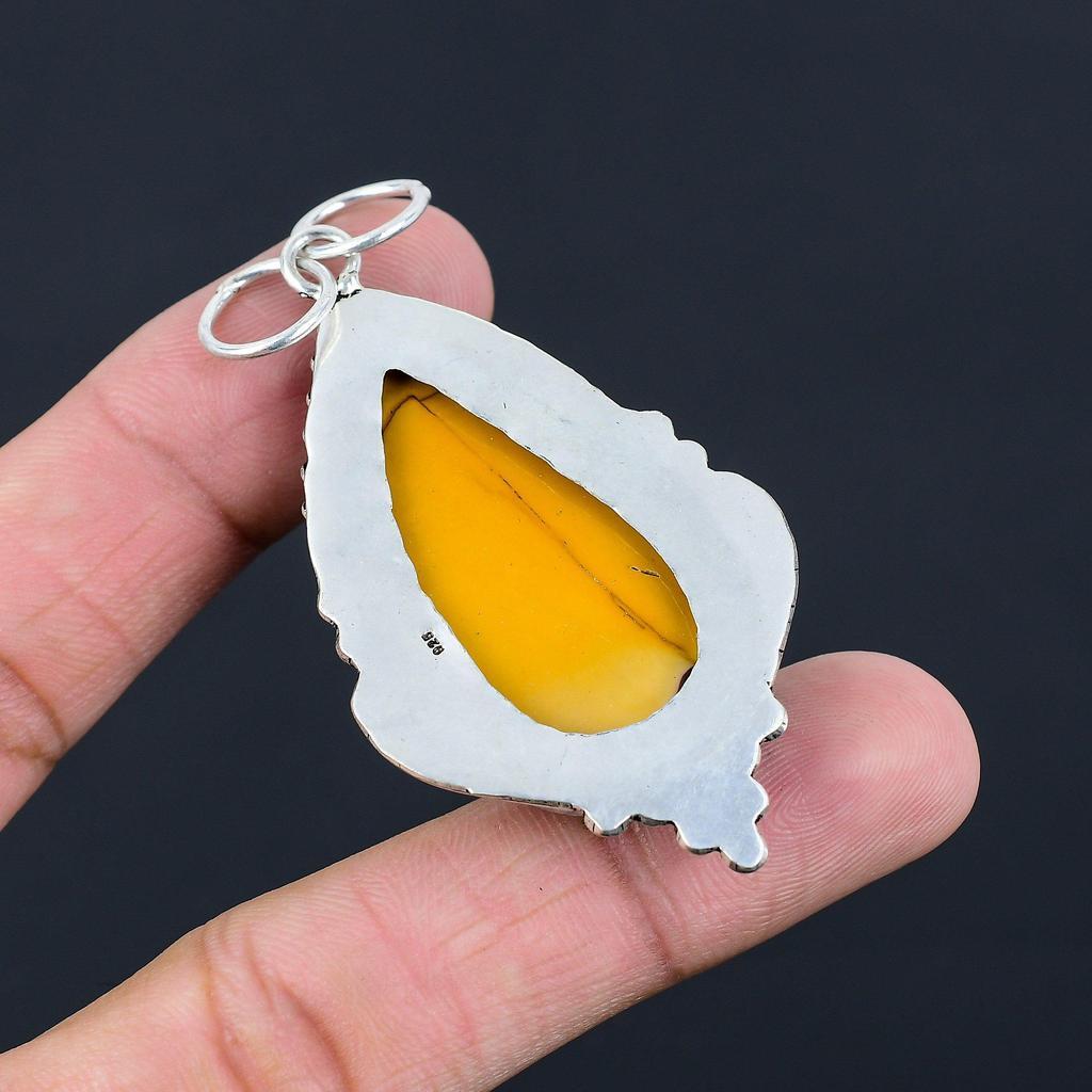 Natural Mookaite Gemstone Indian Jewelry 925 Sterling Silver Pendant For Girls