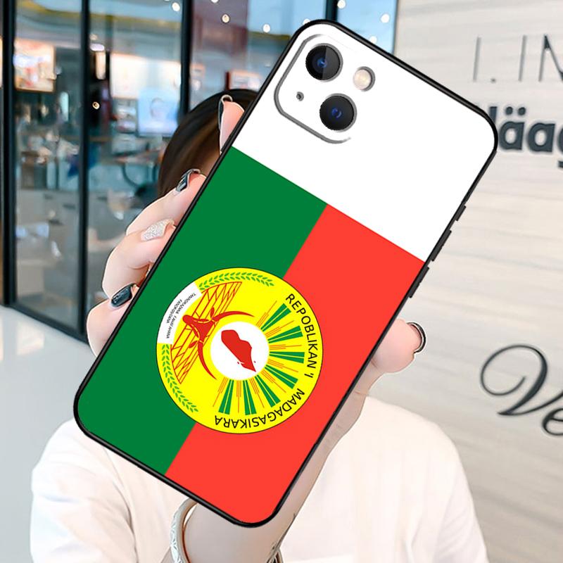 Madagascar Flag Phone Case For iPhone 12 11 13 14 15 16 Pro Max Plus Silicone Cover For iPhone XR X XS Max