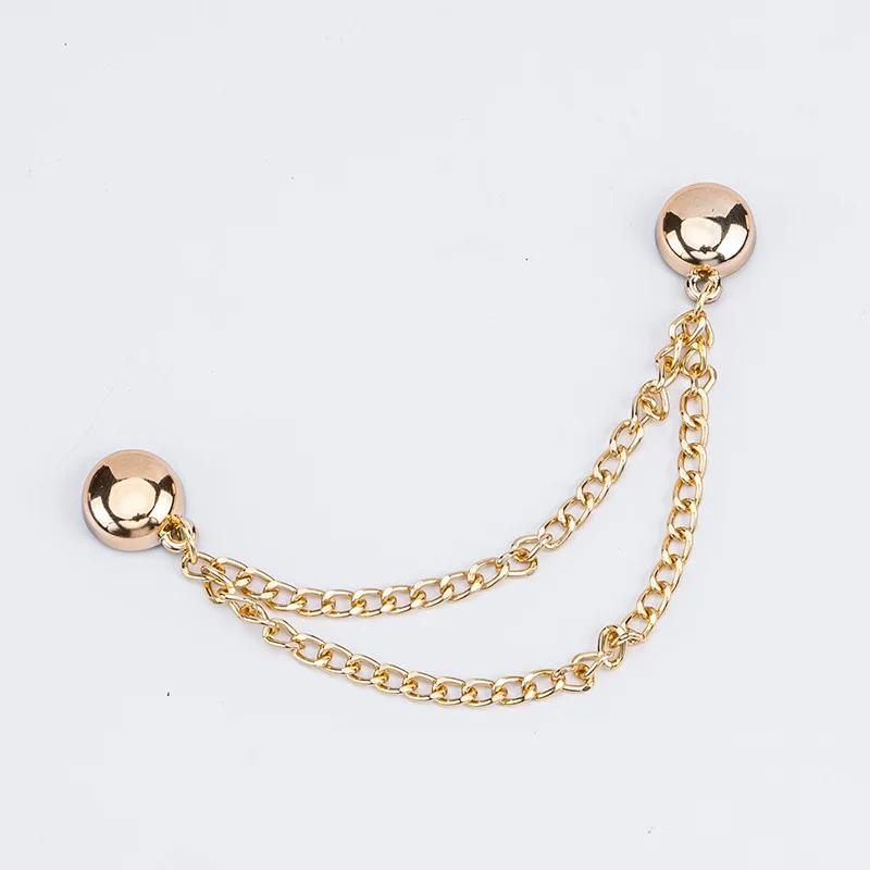

1Pc Multi-Function Magnetic Clothing Clip with Chain Metal Buttons Clip Clothes Scarf Trouser Legs Cuff Fixing Magnet Pin Decor