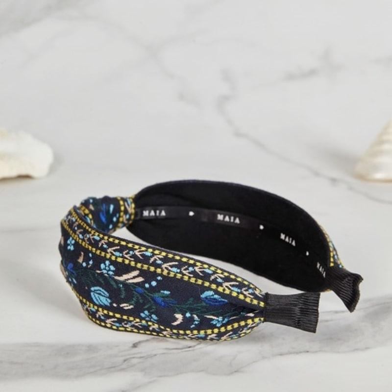 MAIA Royal Jacquard Hairband - Navy