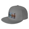 Fashion City lights reflected in a glassy ocean Flat Brim Sun Hat  Ready Stock For Fast Dispatch Womens Cap
