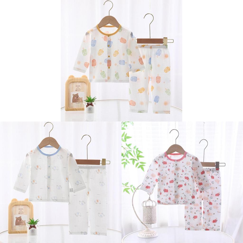 Baby Cotton Summer Pajamas Set With Antibacterial Fabric For Newborns And Toddlers