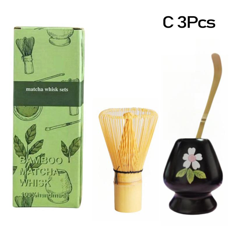 3/4Pcs Japanese Matcha Tea Set Safe Bamboo Whisk Teaspoon Tea Spoon Sets Indoor Beverage Shop Tea-Making Tools Accessories