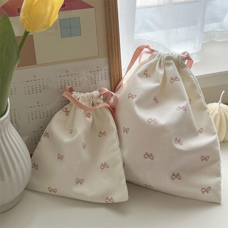 Multifunctional Drawstring Bag Cosmetic Bag Bows Makeup Bag Portable Storage Pouch Gift Pouch Small Storage Bag