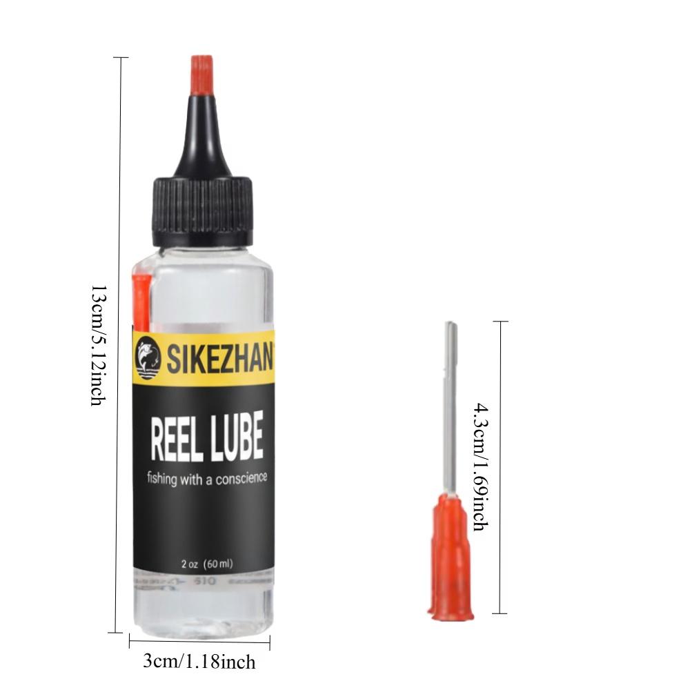 SIKEZHAN 60ml Fishing Reel Lubricant Oil with Needle Nose Applicator for Precision Reel Bearing Gear Rust Protection Lubricate 4