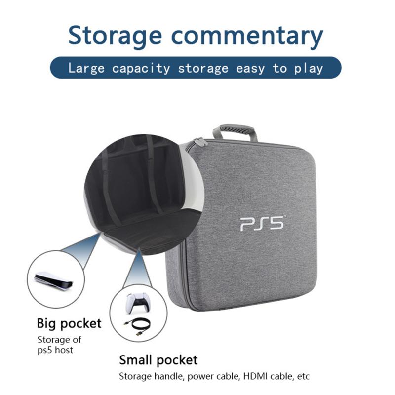 Game Console Tote Bag Compatible For Ps5 Protective Case Travel Suitcase With Adjustable Handle
