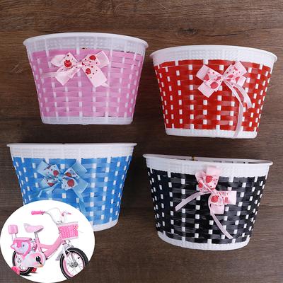 1PC Bicycle Basket Front Bag Bike Bowknot Front Basket For Children Girl Cycling