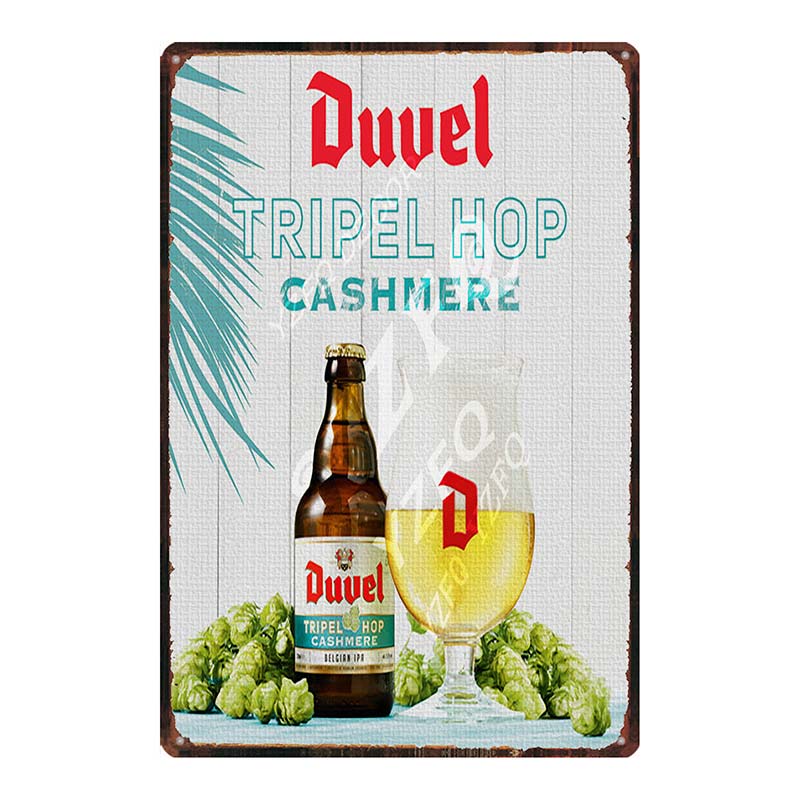 YZFQ Belgické Pivo Duvel Plechové Kovové Značky Deska Vintage Hudební Bar Restaurace Domov Pánská Jeskyně Dekor Nástěnné Samolepky DU-7713B
