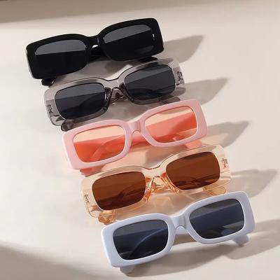 5PCS Vintage Square Fashion Women Sunglasses Classic Daily Holiday Beach Travel Decorative Glasses for Men