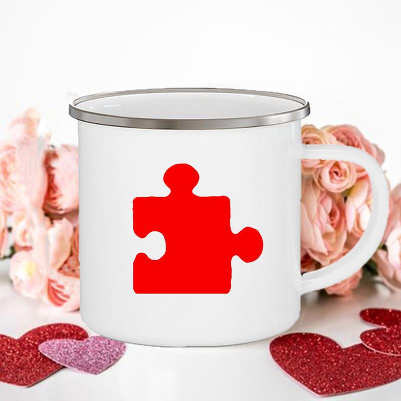 Frau/Herr Richtig Druck Paar Tassen Kreative Kaffeetasse Getränk Dessert Frühstück Milchbecher Emailletassen Henkel Trinkgeschirr Valentinstagsgeschenk