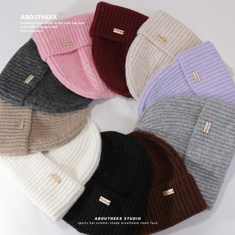 Wool Hat for Women In Winter Small Face Protection Ears and Warm Knitted Hat Outdoor Cold Protection Big Head Flange Hat Men Cold Hat