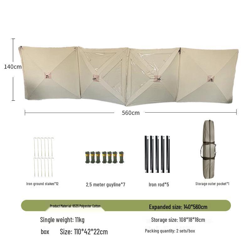 Portable Outdoor Camping Windbreak Screen - Windproof Barrier for Barbecue