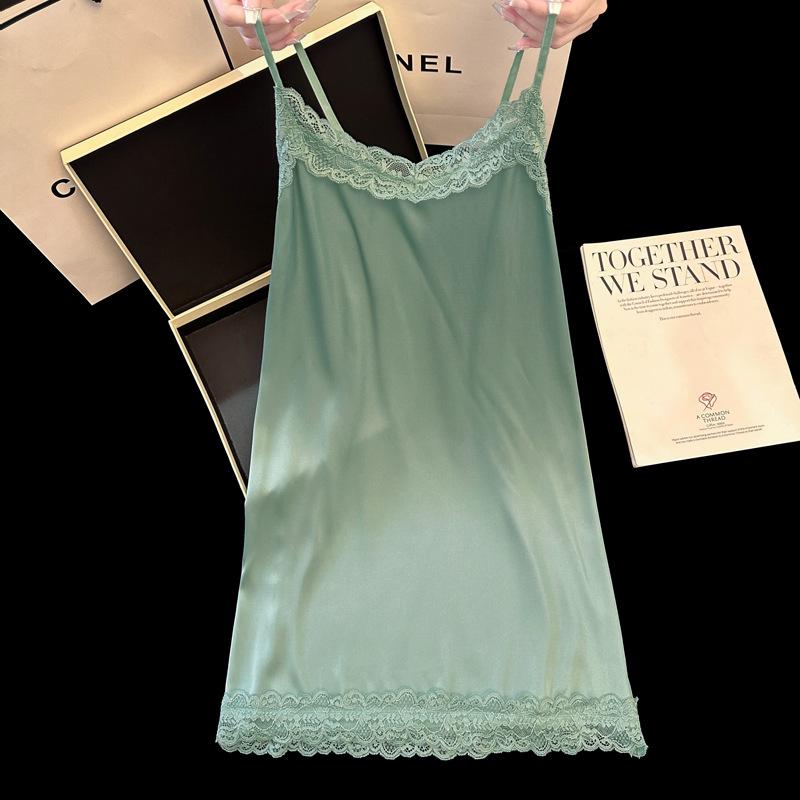 Damen Sommer Eis Seide Spitze Nachthemd - Sexy Reiner Wunsch Stil