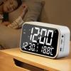 Rechargeable Mirror Alarm Clock Dual Alarms Bluetooth Speaker Digital Alarm Clock  Bedroom