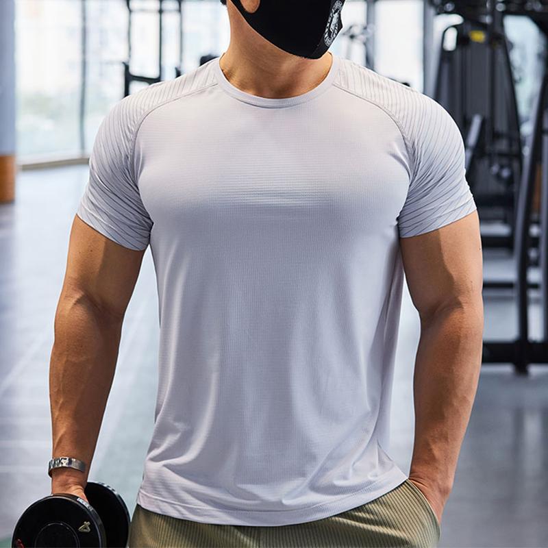 Tricou Sport Bărbați Mânecă Scurtă Atletism Top de Alergare Uscare Rapidă Îmbrăcăminte de Gimnastică Tricouri Bărbați Cel Mai Bun Hanorac pentru Antrenament și Exerciții