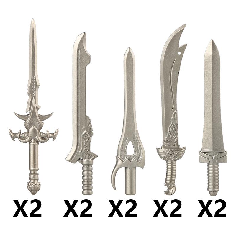 MOC Medieval Building Block Soldier Figure Weapon Accessories Battle Axe Bow Arrow Sword Sheath Shield Assembly Puzzle Brick Toy