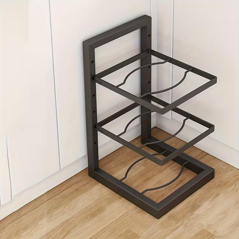 Verstellbarer Topfregal-Organizer Küche Edelstahl Topfaufbewahrungsregal Mehrschichtiger Haushalts-Topf- und Pfannen-Organizer für die Küche