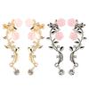 Boucles d'oreilles Magnifiques Boucles d'oreilles Grimpantes Rampantes Rose Fleur Branche