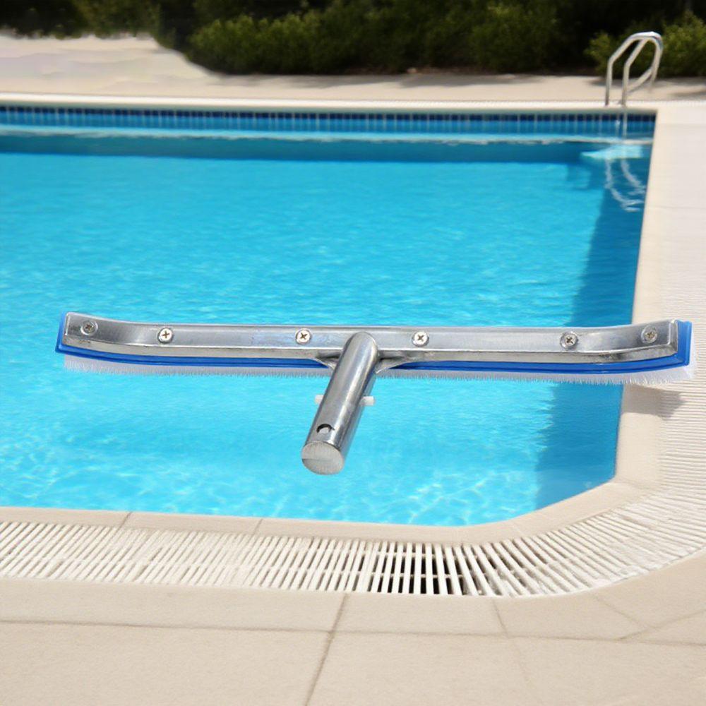 18 Inch Swimming Pool Brush Stainless Steel Brush Pool Spa Cleaning Brush  Floor Cleaning