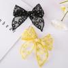 1 Piece Solid Color Elegant Ponytail Decoration Kids Flower Embroidery Lace Bow Hair Clips Hair Accessoreis For Girls