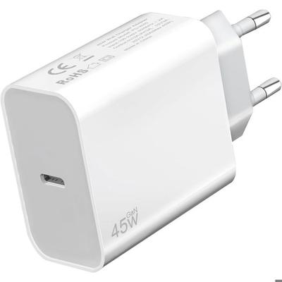 USB-C Fast Charger - e.F.Connection - 45W - White - Compatible Samsung Galaxy A16 A17 A36 A37 A56 A57 S25 S26