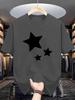2026 Summer Unisexs 100 Cotton Loose Fashion Pentagram Pattern Printed Round Neck Short Sleeve Casual Breathable Tshirt