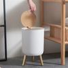 Desktop Trash Can Mini Garbage Can Simple Press Trash Storage Bin Cute Round Trash Can Kitchen Dustbin Table Trash Bin
