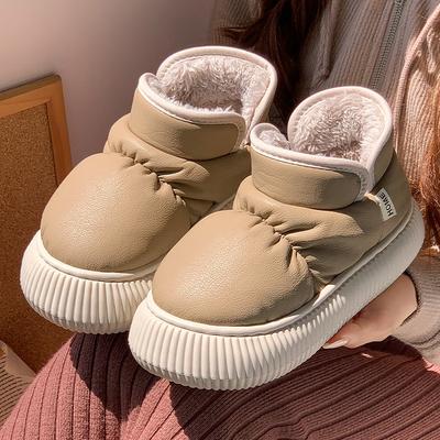 Schneestiefel Wintertasche Absatz aufgeschichtet verdickt Indoor Zuhause Paar Baumwollpantoffeln Schuhe neu warm Baumwollschuhe