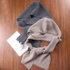 100%Wool Knitted Scarf Shawl For Women Winter Soft Warm Fashion Hooded Fake Collar Solid Multifunctional Neck Warmer Scarves