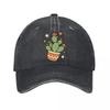 Retro Desert Cactus Pot Illustration Washed Baseball Cap Outdoor For Womens Unisex FeUnisex Dad Hat