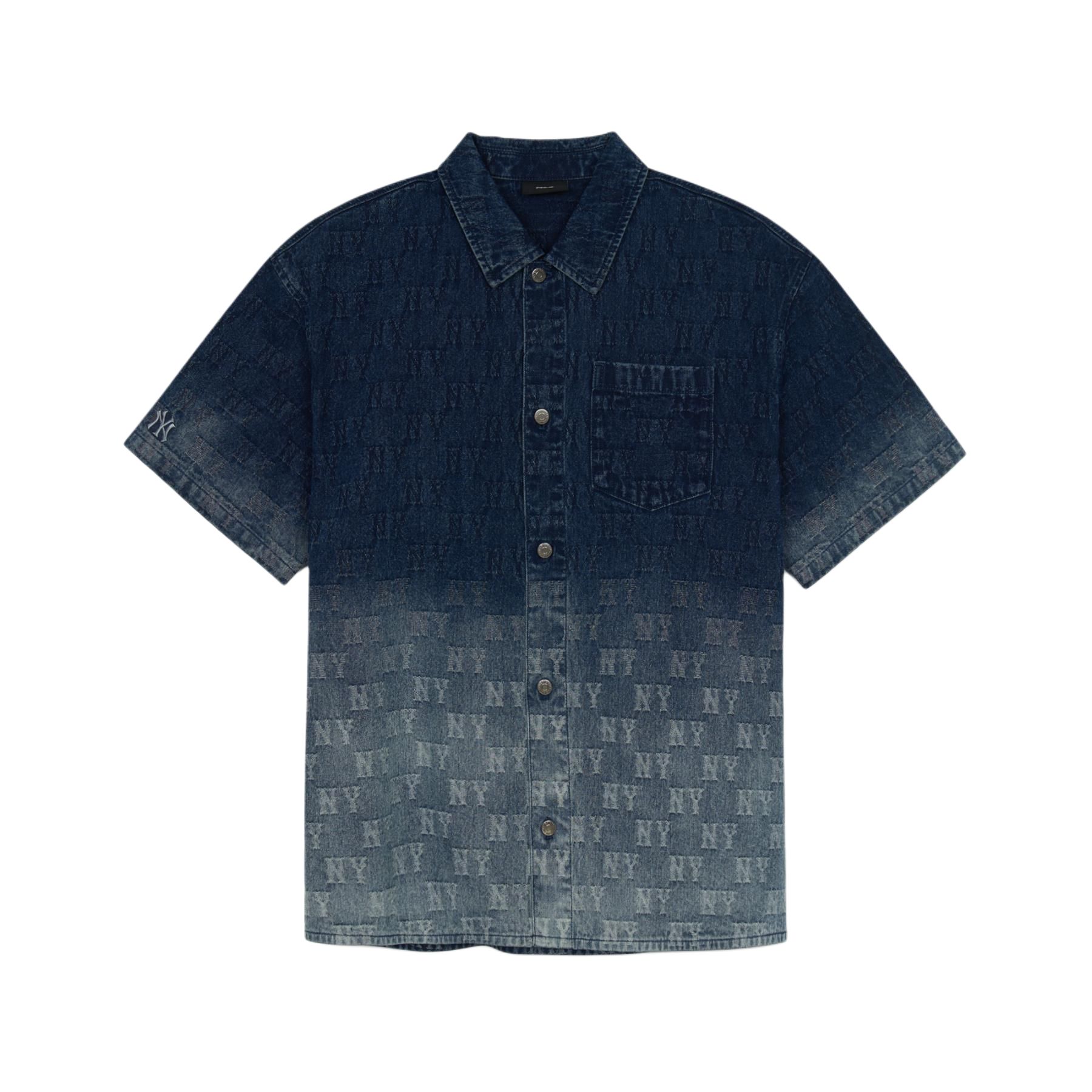 MLB Klassisch Monogramm New York Yankees Polo Knopf Kurzarm Hemd Unisex Hemden 3ADRM0853-50NYD L black
