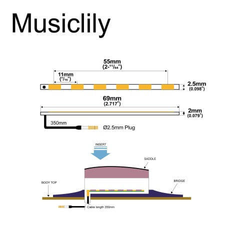 Musiclily Acoustic Guitar Pickup. Piezo