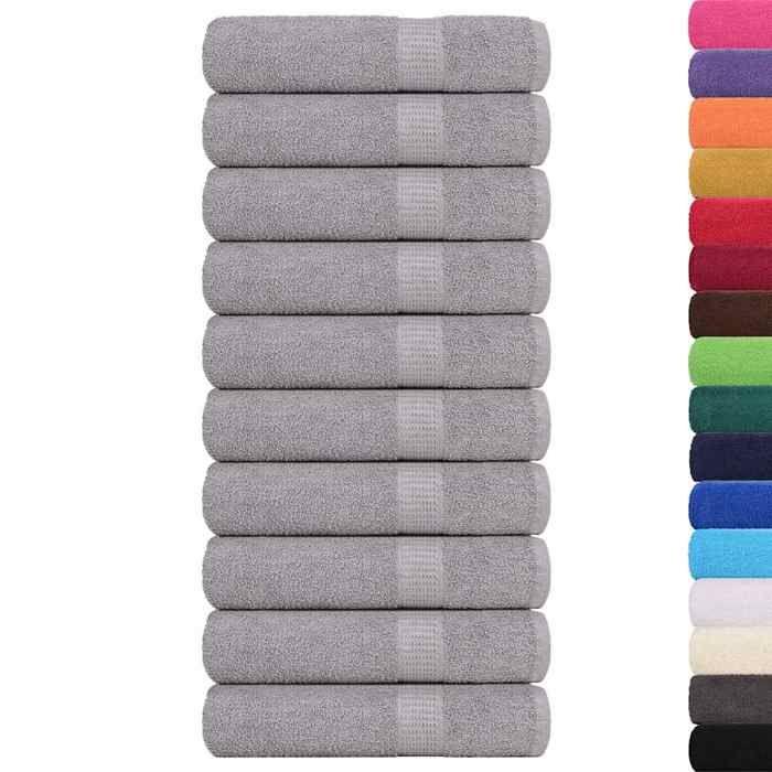 VidaXL Bath Towels 10 Pcs Grey 100x150 Cm 360 G/m² 100% Cotton, Towel, Set of Bath Towels, Towel 136838
