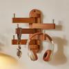 Wall Mounted Coat and Hat Rack, Solid Wood Storage Rack, Bedroom Rotating Vertical Hanging Bag Rack