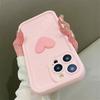 Cute 3D Love Heart Pink Silicone Phone Case for iPhone 16 15 Pro Max 16E 11 12 13 14 15 17 Pro Max 14 Plus 17 Air Matte Cover