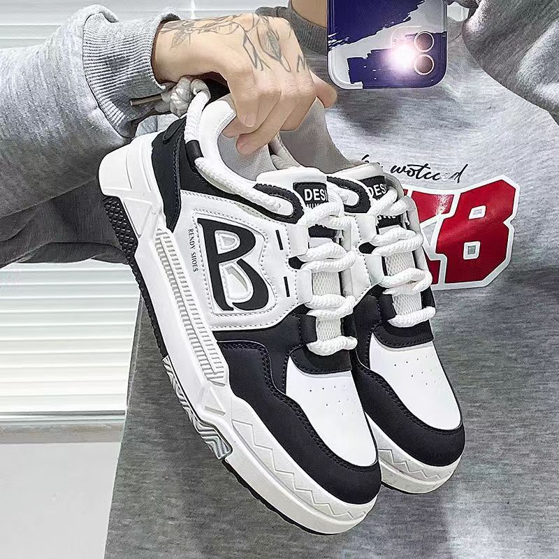 National Tide Style Men's Spring and Summer Leisure Sports Design Sense Niche Men's Shoes 2025 New Student Korean Version Thick Baseplate Shoes