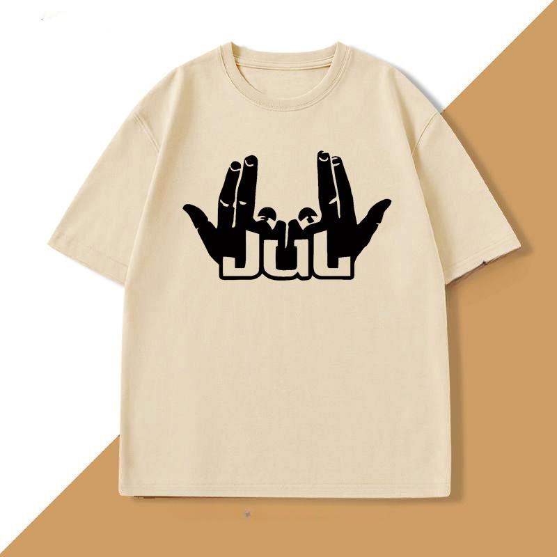 JuL T Shirts for Unisex Women Music Rapper Graphci T Shirts Cotton Vintage Short Sleeve Tshirt Male Tops Streetwear Tees Clothes
