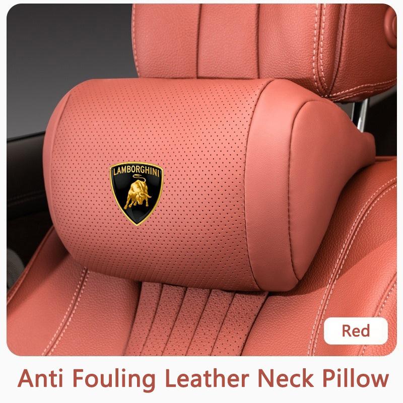 Car Back Support Headrest Neck Pillow Memory Cotton Lumbar For Lamborghini Urus Huracan Aventador Premium Auto Accessories TT1