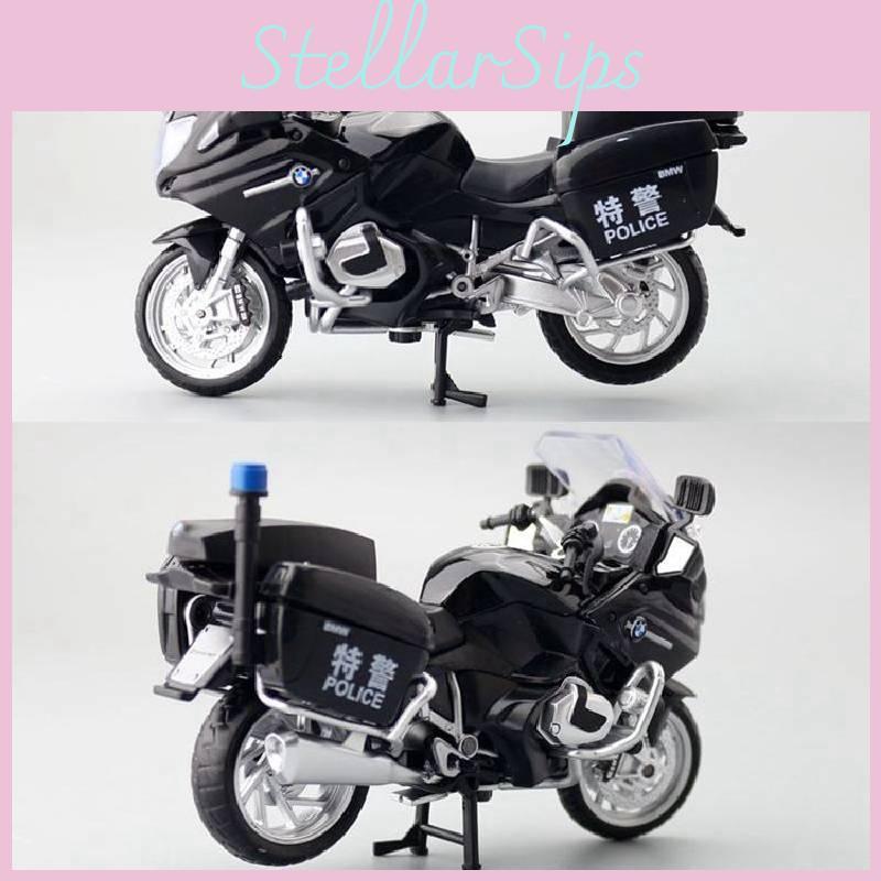 Alloy Bmw R1250 R T Police Motorcycle Model For Kids With Inertial Control And Shock Absorbers