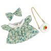 Girl Doll Clothes Accessories with Shoes Bow Bag for 20cm Dolls Floral Print Cute Girl Doll Clothing