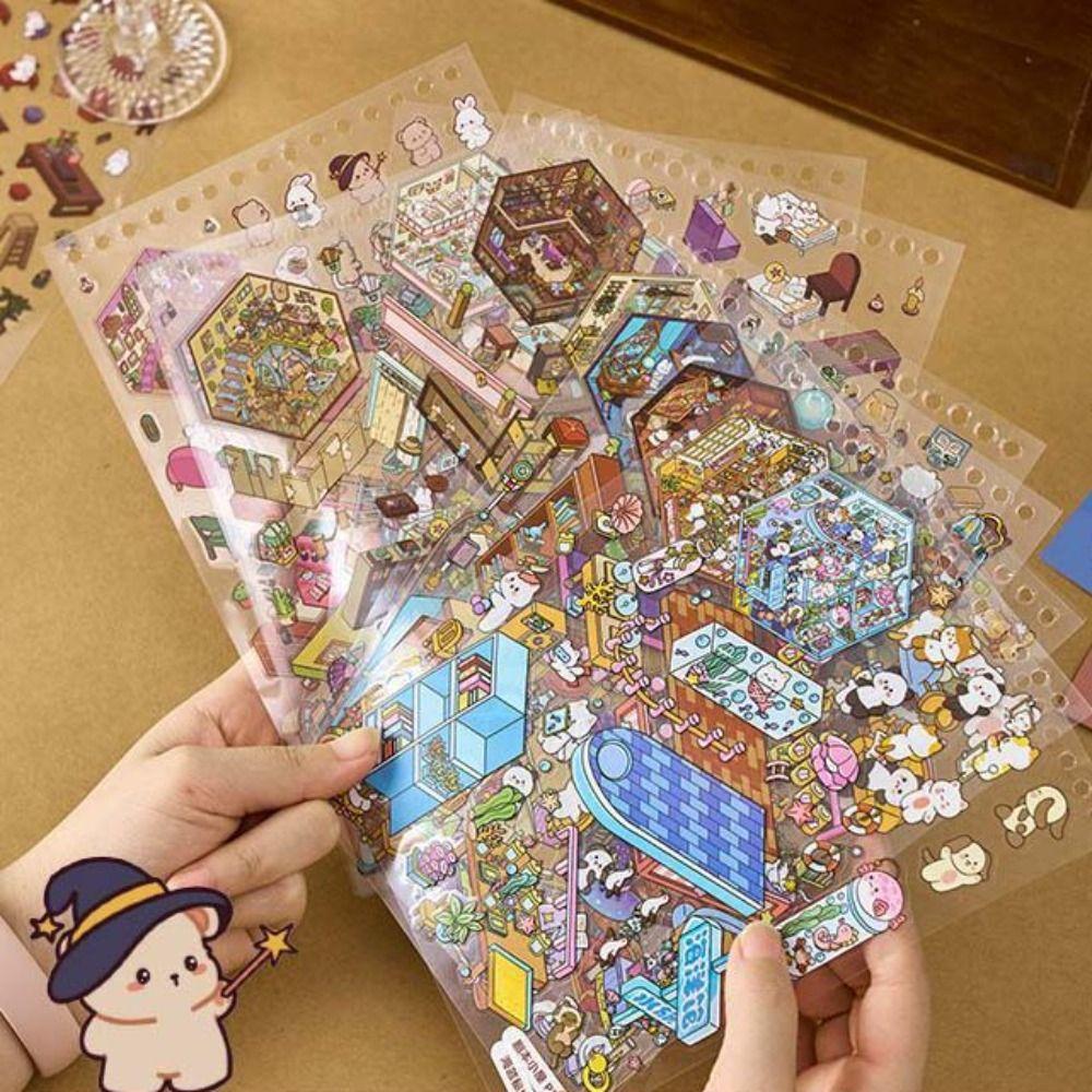 Dream Town 4.0 Series Scene Sticker Book Landscape Stickers Cottages Quiet Book  Scrapbooking