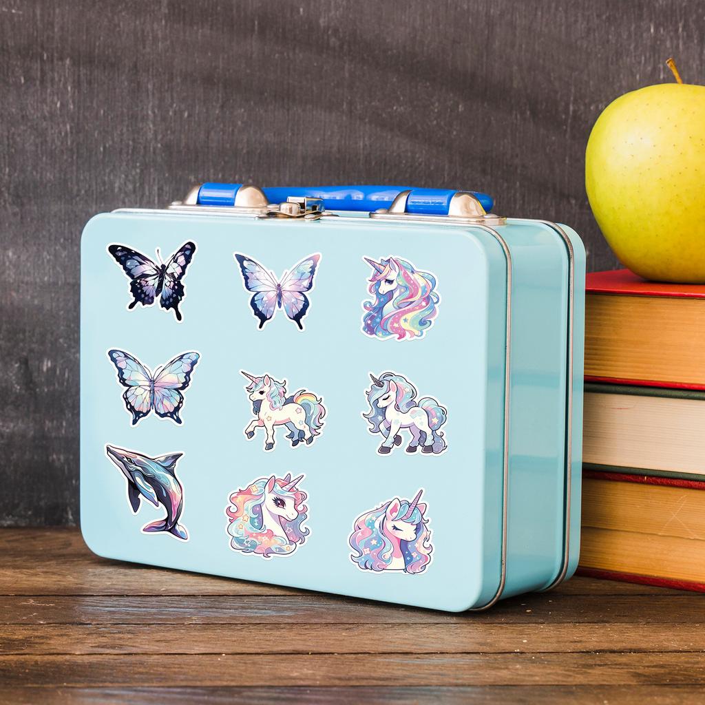 50 Einhorn Problem Holografische Aufkleber Auto Skateboard Gepäck Dekoration Aufkleber Wasserdicht Kreative Schreibwaren Aufkleber