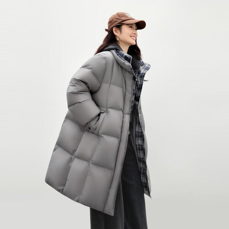 

Qiushui Yiren Women s Stand Collar Loose Down Jacket M